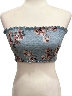 Charlotte Russe Blue & Pink Floral Bandeau Size M